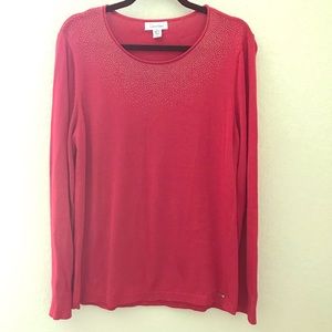 Calvin Klein XL Embellished Scoop Neck Sweater